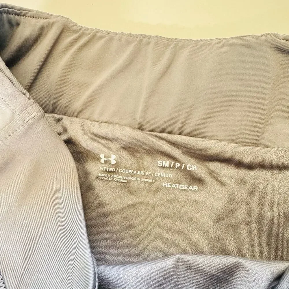 MENS UNDER ARMOUR Grey Grey Orange Logo Gym Zip Pocket Running Short Shorts S